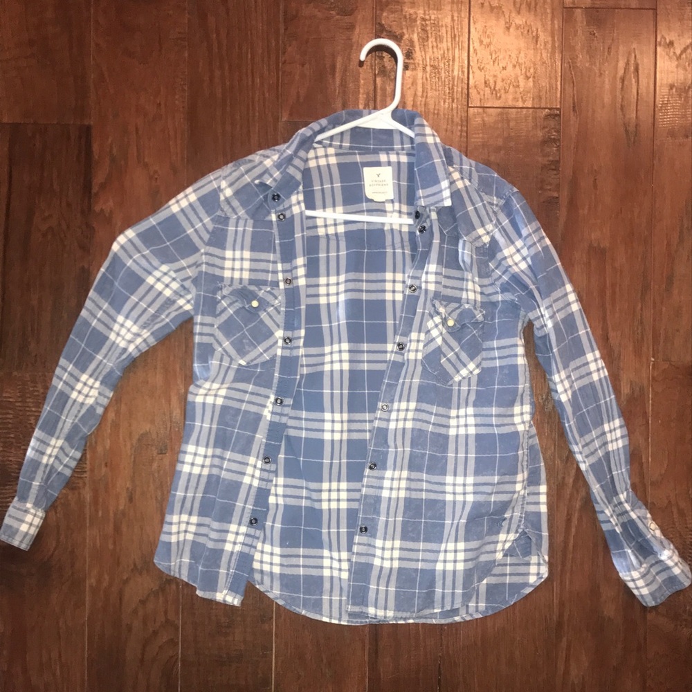 Blue and white American Eagle Flannel